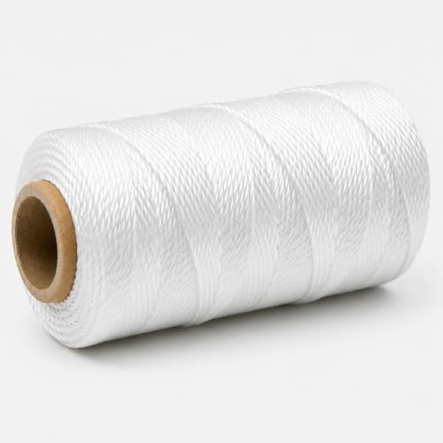 Mason Line String, White, 393FT, Durable Twisted Construction Twine | GOLDEN COCK twisted PP 1.3mm x 120m, strong string for bricklaying, masonry, garden tying, survey, layout, crafts
