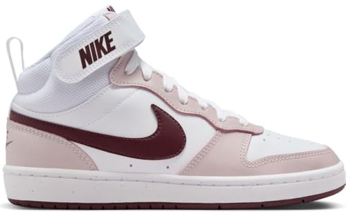 Nike Court Borough Mid 2 Basket pour Enfants White/Burgundy Crush/Platinum 39