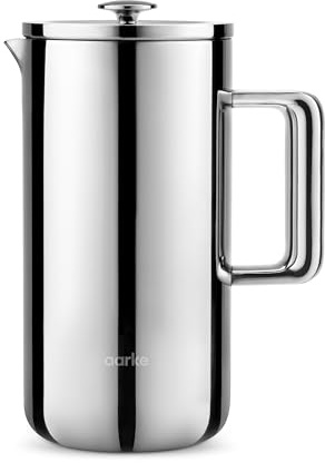 aarke Coffee Press – Premium Kaffeepresse aus Edelstahl im schwedischen Design, Doppelwand-Vakuumisolierung & Auslaufsicherer Ausguss, 8 Tassen