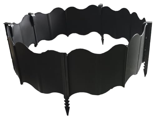 Lawnoval Juego de 20 piezas con clavos de tierra para bordes de jardín, bordes de paisaje, césped y macizos de flores, para negro, blanco, verde, rojo, 20 para negro + 10 clavos