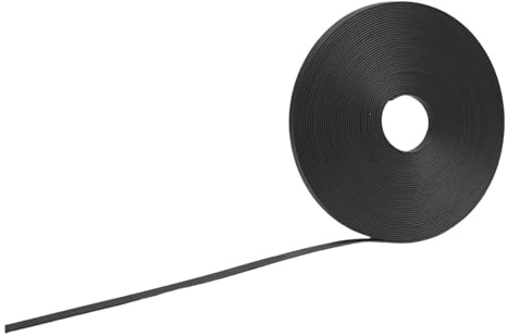 NINMORTH Rotolo di nastro magnetico nero per lavagna bianca, 6 mm x 8 m, striscia in PVC con forte supporto magnetico, linee a griglia, orari e organizzazione in classe