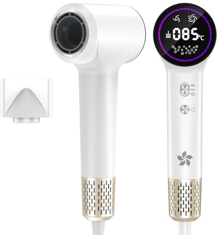 LKV Ionic Hair Dryer Professional Blow Dryer Portable Travel Hairdryer | Plasma Hair Dryers with Concentrator Nozzle, Fast Drying, Low Noise, Anti-Frizz, Small Lightweight Hairdryer for Women Men