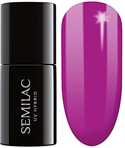SEMILAC Gel Nail Polish 504 Magenta Mood - Full Coverage Gel Polish - Soak Off Easy To Use LED/UV Nail Lamp - Long Lasting Manicure and Pedicure up to 3 weeks
