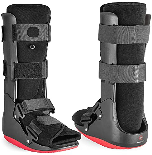 ManaMed ManaEZ Air Boot Tall CAM Boot | Orthopedic Walking Boot for Sprained Ankle with Air Pump | Foot Brace for Injured Foot, Ankle Sprain, Broken Toe & Post Surgery | Fracture & Cast Boots (Small)