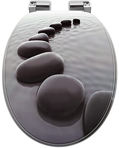 Toilettendeckel mit Absenkautomatik WC Sitz Toilettensitz WC Sitz passend für alle handelsüblichen WC-Becken einfache Montage Universal