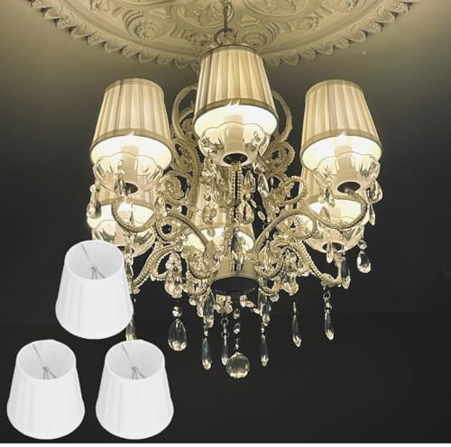 Tissting Pantalla de Lámpara de Tela, Elegante Tulipa para Lámpara de Pie o Pared con Clip de Hierro Seguro, Pantalla Tela para Dormitorio, Salón y Oficina