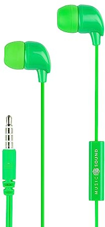 Music Sound | AURICOLARI Fullcolor In-Ear | Hörlurar med sladd och mikrofon - 3,5 mm Jack - Grön