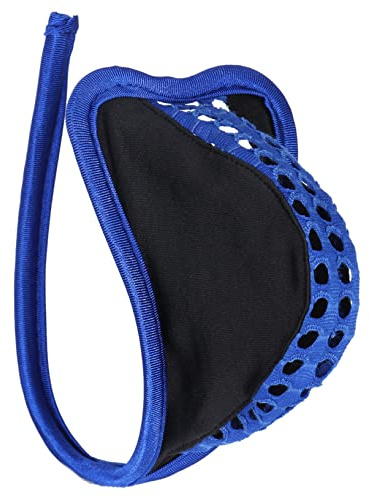 Oyolan C-String Sexy Homme Ouvert Mini String Ficelle Bikini Thong Bulge Pouch T-Back Tanga Dentelle Sissy Panties Type B Bleu&Noir Taille Unique