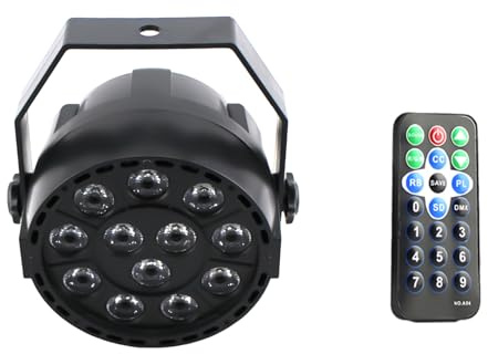 LED Par strålkastare 12 x 3 W scenljus festljus RGB strålkastare med fjärrkontroll DMX 3 i 1 par ljus för DJ discolampa bröllop festljus