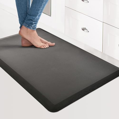 Art3d Küchenteppiche Anti-Ermüdungsmatte Industrielle Bodenmatte gegen Ermüdung 101,5 x 44 cm Schwarz