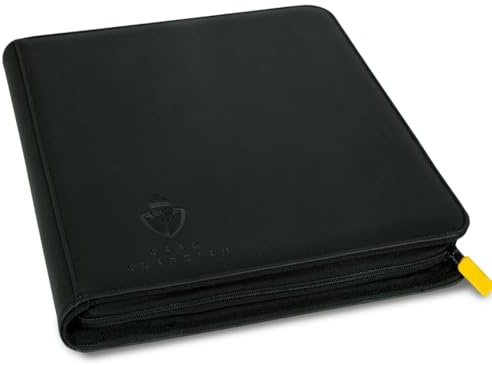 Card Guardian - Carpeta premium de 12 bolsillos con cremallera para 480 tarjetas coleccionables TCG (negro)