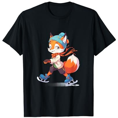 Fox Ice Skating Figure Skater Ice Skates T-Shirt