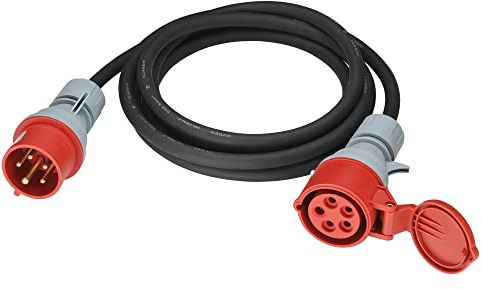 CEE Verlängerungskabel 0,5m Starkstromkabel H07RN-F 5G 2,5mm² 400V 16A, 5-polig CEE-Verlängerung mit Phasenwendestecker, IP44 Starkstrom-Verlängerung für Baustelle, Industrie, Außenbereich