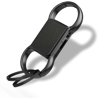 Hinne 3072 Kbps Diktiergerät Mini Schlüsselanhänger, 64G Audio-Aufnahmegerät mit Dreifacher Rauschunterdrückung Sprachaktivierter Abhörgerät mit 800 Stunden Kapazität HD-Recorder-Gerät mit Wiedergabe