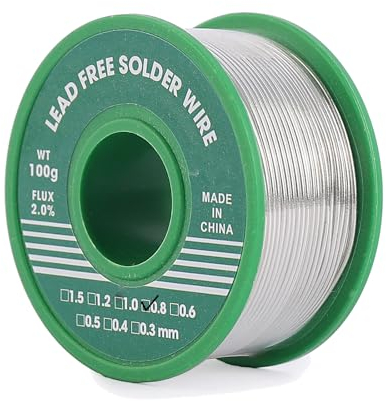 Étain à Souder, Fil étain de Soudure Sans Plomb 0.8mm 100g, Mince à Noyau Avec Flux de Colophane, Sn99%-Ag0.3%-Cu0.7%, Bobine d'étain à Souder pour Soudure la électrique