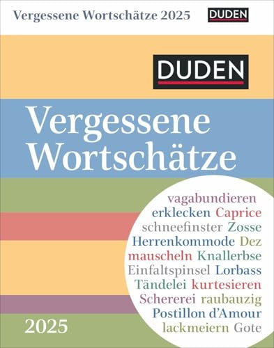 Duden - Vergessene Wortschätze - Kalender 2025 - Harenberg-Verlag - Wissenkalender - Tagesabreißkalender mit in Vergessenheit geratenen Wörtern - 11 cm x 14 cm