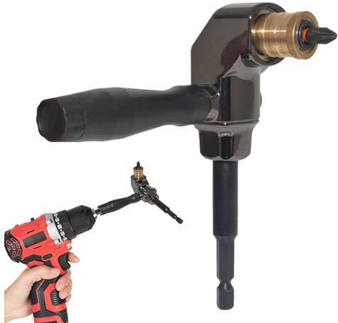 Taladro angular de 90 grados, accesorio de 90 grados, fijación en ángulo recto, mango ergonómico, adaptador de taladro de ángulo recto, adaptador de taladro de 90 grados para taladro inalámbrico