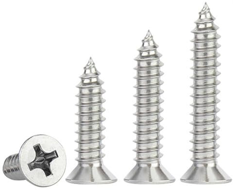 Flachkopfschrauben for Holz, selbstschneidende Kreuzschlitzschrauben aus Edelstahl 304, Holzschrauben(M5x14mm-100pcs)