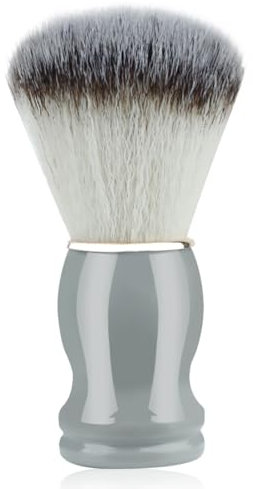 NHPY 1 Pezzo Schiuma da barba Pennello da Barba in Tasso,Pennello barba Professionale in pelo con vere setole di tasso per Sapone Schiuma Crema da Barba,Pennello da Barba per uomo（Grigio）