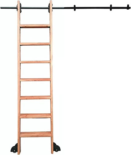 Échelle roulante de bibliothèque - Rails coulissants robustes - Kit de matériel - Échelle coulissante pour bibliothèque, entrepôt, rail d'échelle mobile (sans échelle)