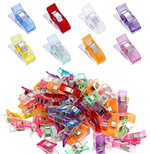 IEBTAWN 40 Stück Klammer Nähklammern Kunststoff, Stoffklammern Zum Nähen Zubehöre Nähzubehör Stoffklammern 8 Farben Für Nähen, Quilting Clips, Häkeln