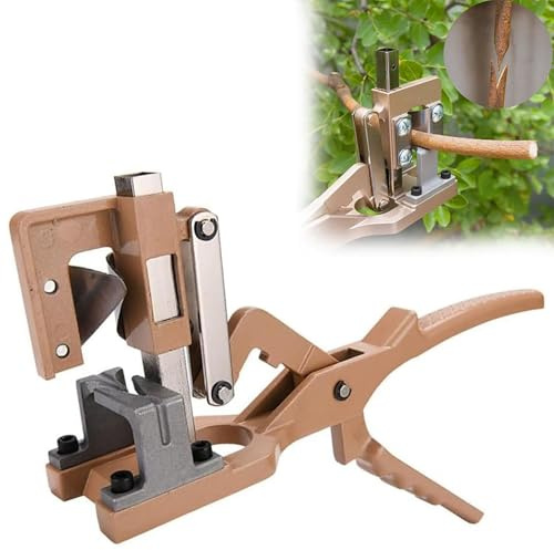 Thick Branch Fruit Tree Grafting Tool Pruner Kit, V-Groove Grafting Shears with Anti-Slip Ergonomic Handle, Effortless Lever for Orchard Nursery Home Garden Plant Care