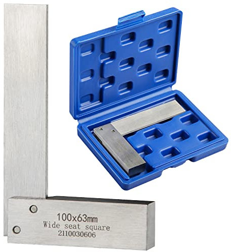 Machinist Engineers Square 90 Degree Right Angle Ruler - Precision Ground Hardened Steel 100x63mm (4x2.5 inch)