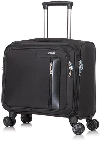 DK Luggage Laptop Roller Case Business Travel Trolley Luggage 4 Wheel Roller Case Black