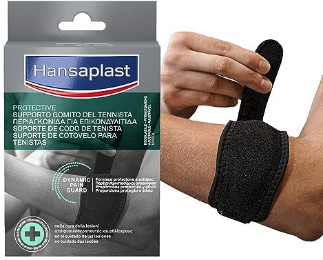 Hansaplast Sport Supporto Gomito del Tennista, Gomitiera per protezione e sollievo, Fascia epicondilite gomito con regolazione della pressione, Tutore epicondilite gomito con Trigger Point Pad