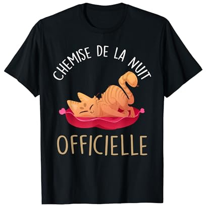 Chemise De La Nuit Officielle Chat Mignon - Pyjama T-Shirt