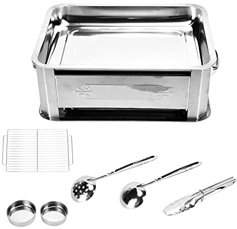 Zerodis Thickened Stainless Steel Charcoal Grill Compact BBQ Grilled Fish Rack, for Outdoor Cooking in the Backyard, High Efficiency Grill (Windproof without pull-out)
