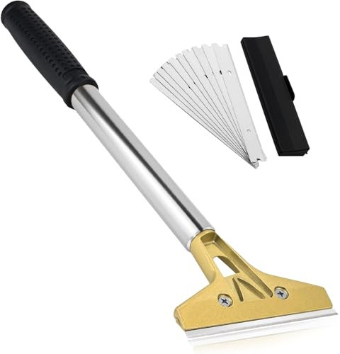 Schaber, Tapetenentferner Set Fensterschaber mit 10 Ersatzklingen und Schutzhülle Schaber Werkzeug Glasschaber zum Entfernen von Klebereste Kleber Farbe Abziehbilder