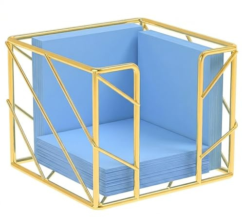 TOCCOOL Gold Desktop Organizer - Multi-Functional Sticky Note Holder, Memo Note Cube for Office & Home, School, Desk Supplies