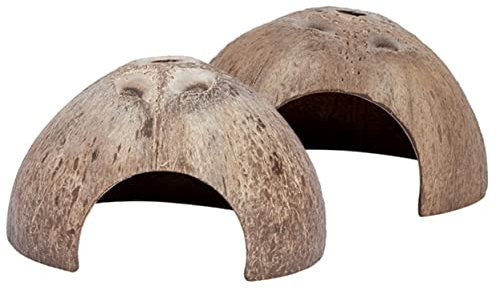 GREENADSCAPE Kokosnussschale Reptilienversteck Einsiedlerkrebs Zubehör Terrarium Dekoration Haushalt Reptilienunterstand Natur Aussehen Kunstharz Material