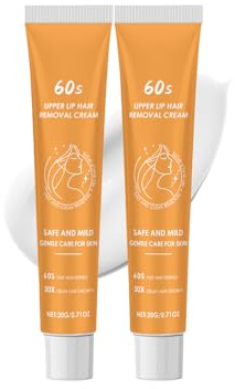2PCS Soothing Face Hair Remover -Upper Lip Hair Removal Cream -Soothing and Moisturizing Hair Removal Cream -Effective Quick Depilatory Cream Fast-Working Shaving Cream For Face,Eyebrow,Upper Lip