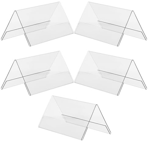DIYEAH Placas Acrílicas Transparentes para Exhibición de Nombres de Invitados 5 Unidades Doble Cara Soporte Práctico para Mesas y Tiendas