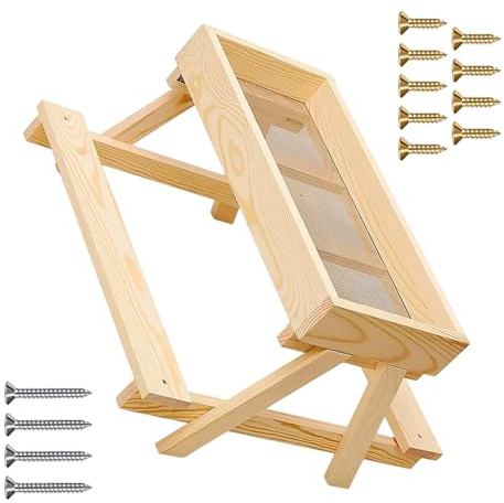 our fave Mesa de alimentación de aves de corral de madera natural con perchas anchas para pollos, patos y otros pájaros, equipo de alimentación de pollos para mascotas