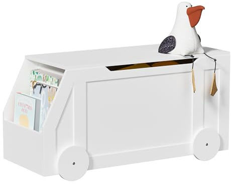 Hironpal Toy Box with Lid, Wooden Storage Trunk, Toy Chest Organizer, Shoe Bench for Hallway, Blanket Box Cabinet with Safety Hinge for Clothes, Kid Bedroom, Nursery & Living Room, Entryway, Playroom