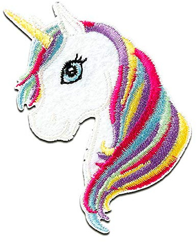 Catch the Patch Einhorn Mädchen - (Größe: 6,9 x 4,4 cm) – Patches, Bügelbilder, Aufbügler – zum Aufbügeln oder Aufnähen – Ideal für Kleidung, Rucksäcke