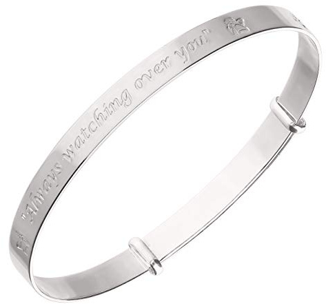 925 sterling silver nyfödd bebis doparmband expanderbart födelsedagsarmband gjort Storbritannien e sterlingsilver, colore: SILVER, cod. SB194