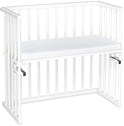 babybay Midi Beistellbett, weiß lackiert mit Matratze Classic Soft