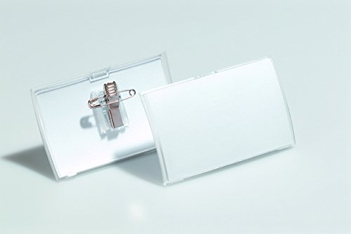 DURABLE Namensschild CLICK FOLD, mit: Kombiklemme, PP, 90 x 54 mm, transparent (25 Stück), Sie erhalten 1 Packung á 25 Stück