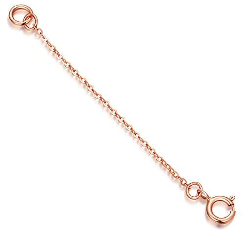 SISGEM 9 ct Gold Chain Extender for Necklace, Rose Gold Bracelet Extender Necklace Extension, for Collar Choker Anklet (Length: 4)