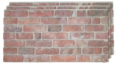 IZODEKOR 3D Wall Panels Brick Effect - Cladding, Stone Look, Styrofoam Facing for Living Room, Kitchen, Bathroom, Balcony, Bedroom and Back of Counter | Stone Bridge (3 Piece Panel) | Covers 16 sq ft