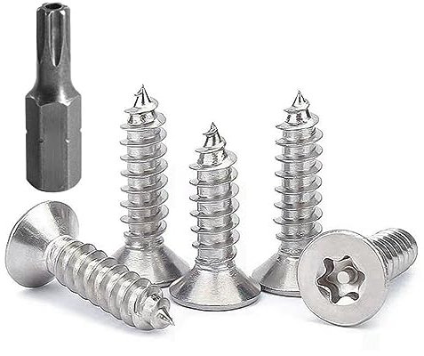 FarDeer Tornillo de fijación de acero inoxidable M4/M5 tornillo de chapa de Seguridad torx tornillo de chapa de Seguridad tornillo de plata antirrobo y a prueba de manipulación. (M4*12mm * 50pcs)