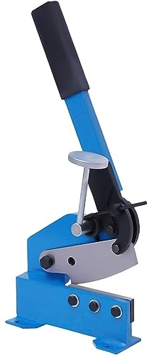 HSRG Industrial Manual Plate Shears, 5 Inch Manual Metal Shear Cutter, Hand Lever Shear Adjustable Clamp Metal Cutting Guillotine Scissor Cutter, Benchtop Sheet Steel Shearing Tool