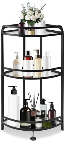 Yolispa Estante de Ducha de Pie Inoxidable de 3 Niveles, Organizador de Esquina Independiente Sin Agujeros para Encimera, Champú y Gel