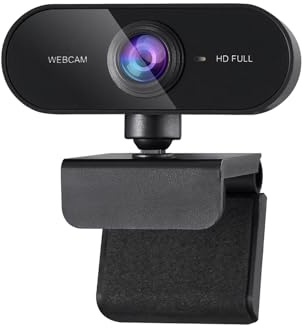 Niavakz Webcam PC 1080P, Full HD Webcam Streaming avec Microphone Anti-Bruit, Camera PC Grand Angle 80°，Web Cam USB Plug Play sous Windows MacOS Linux, pour PC/Mac/Portable/Tablette/Skype/Vidéo Zoom