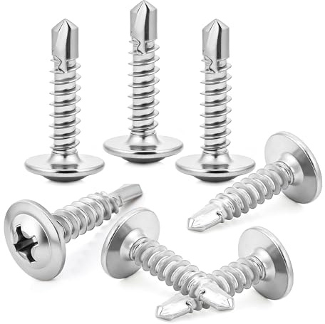 150pcs 4.2x13 mm Self Tapping Screws Stainless Steel Self Drilling Screws for Metal Sheets Roofing Windows, Etc