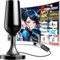 Portable Indoor Tv Aerial, Digital Ariels for Tv with Booster, High Gain Freeview Aerial Indoor, 4k Smart Hdtv Antenna for Usb Television channels & VHF/UHF/DAB - with Magnetic Base